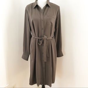 Ann Taylor shirt dress NEW olive green